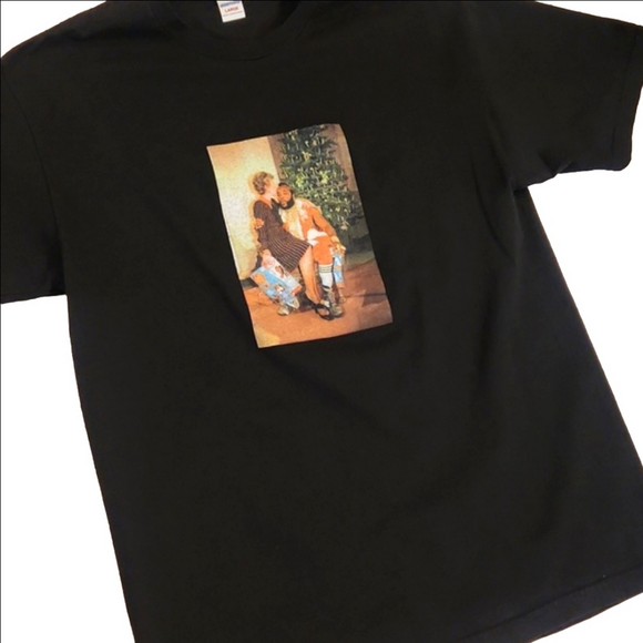 Mens/Unisex Undefeated black RARE Mr T & Nancy Reagan xmas graphic tee size L. - Picture 3 of 10